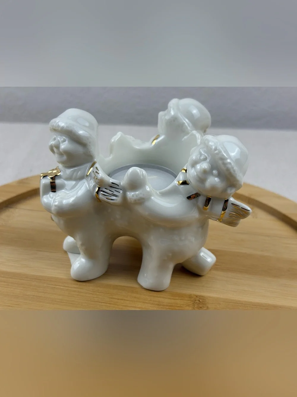 Vintage Mikasa Holiday Elegance Christmas Tea Light Candle Holder-Fine Porcelain